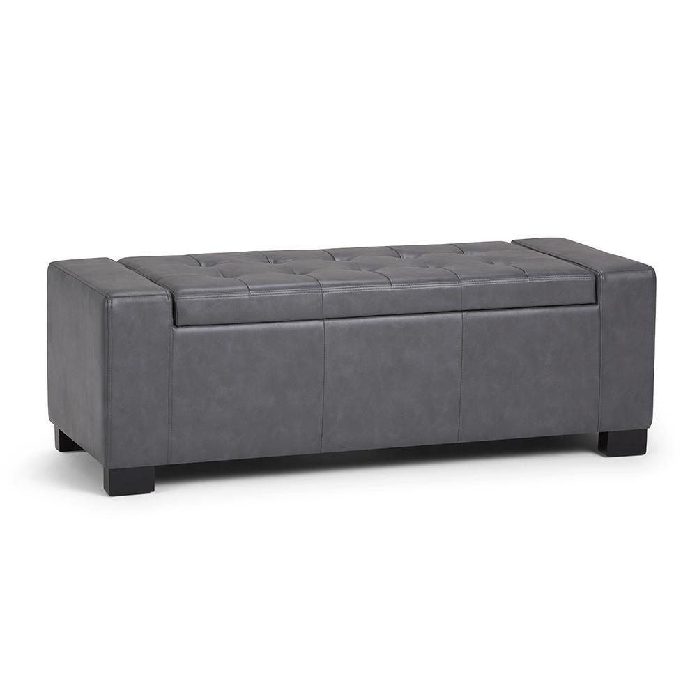 Laredo Storage Ottoman in Vegan Leather