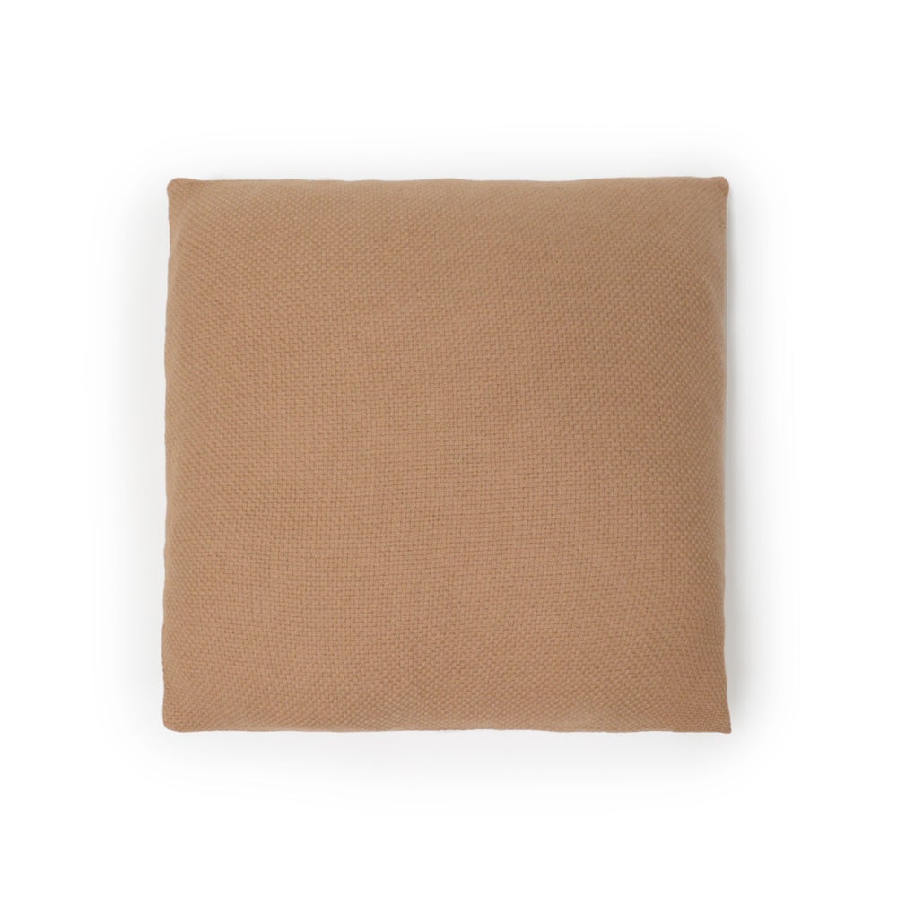 Basketweave Camel Hair Decorative Pillow (Camel 22 x 22)