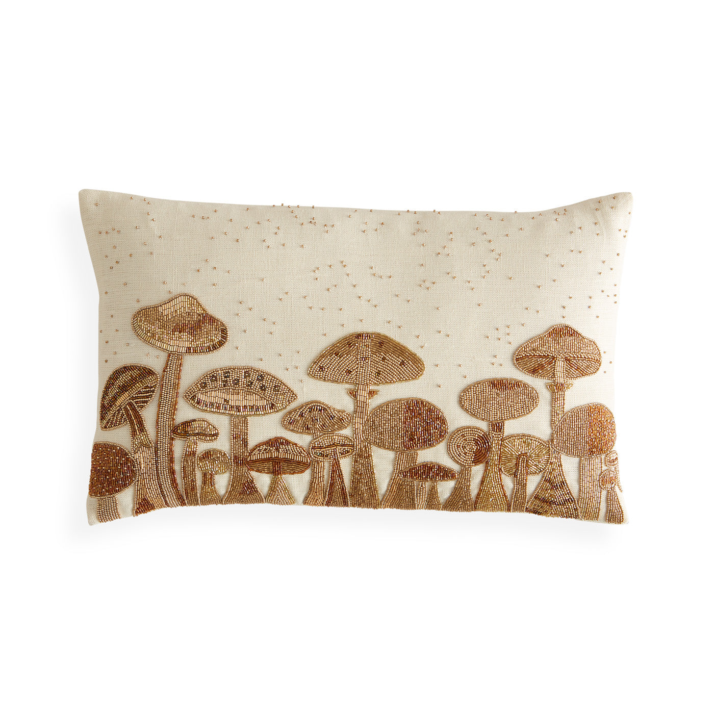 Botanist Mushroom Field Beaded Pillow