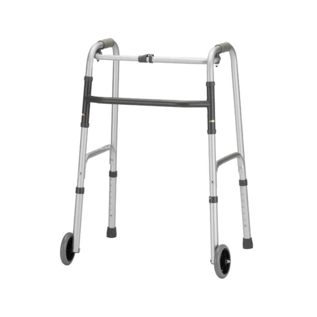 Nova Medical Adult Folding Walker with 5" Wheels