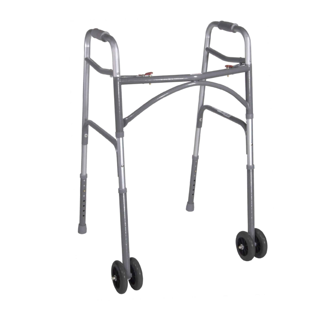 Drive Medical Heavy Duty Bariatric Two Button Walker with Wheels