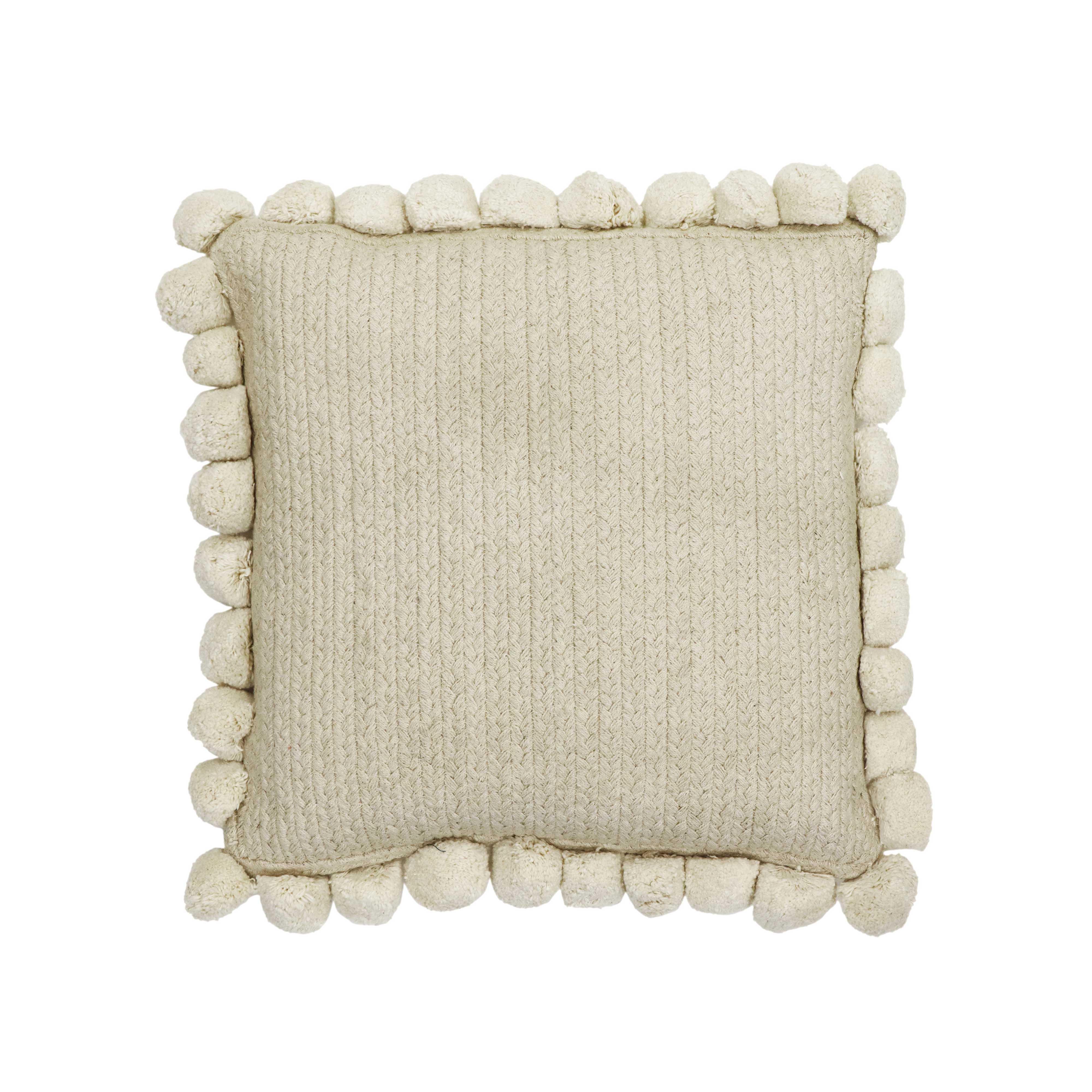 Adelyn Natural 17" Square Accent Pillow